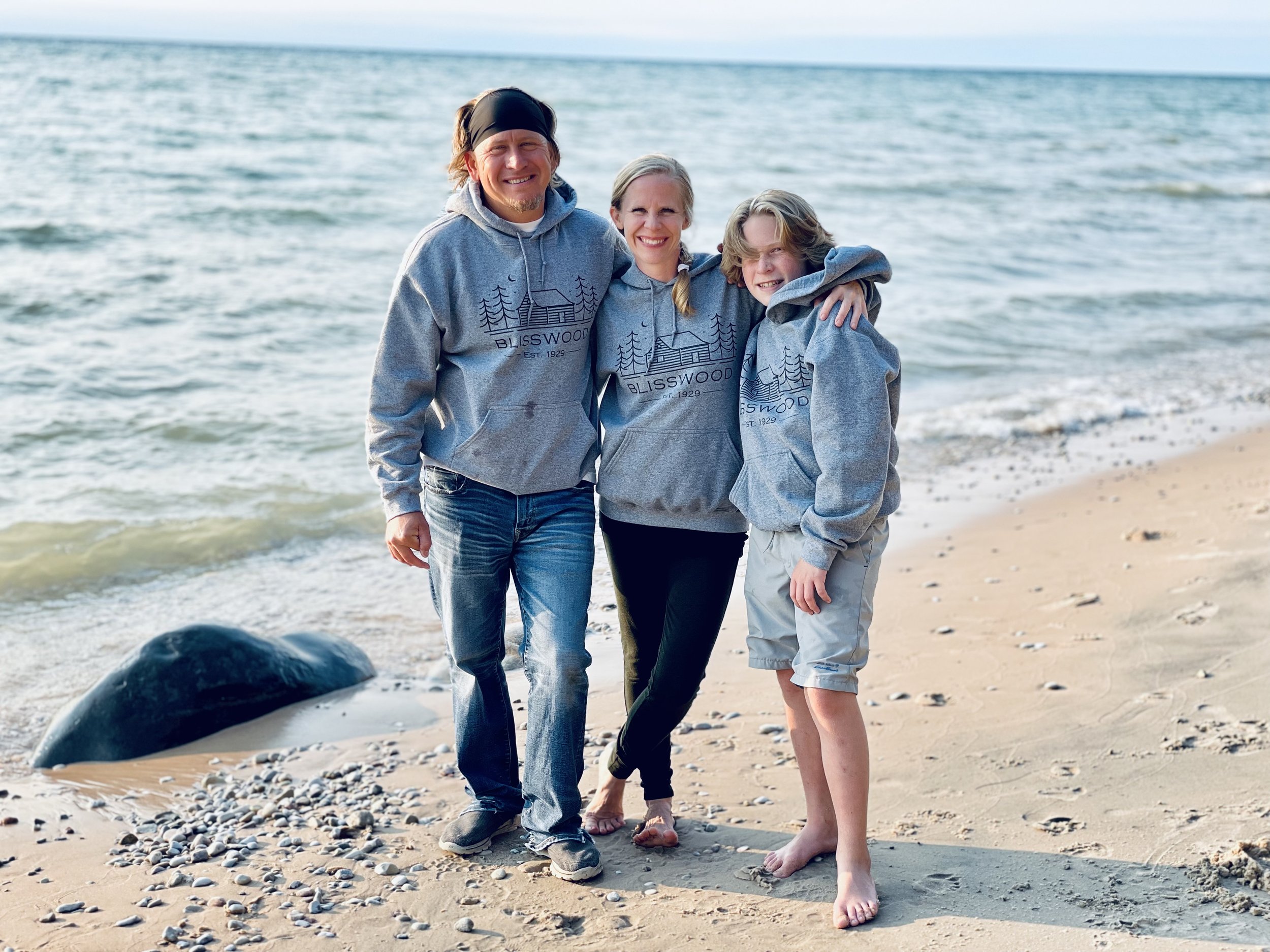 The Hefeles enjoying Lake Michigan